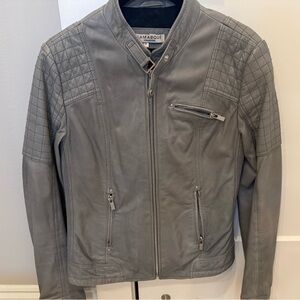 LAMARQUE Gray Leather Jacket Women’s NWOT